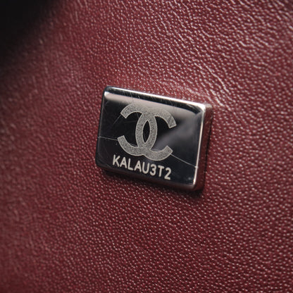 マトラッセ Wフラップ Wチェーンショルダーバッグ ラムスキン ブラック シルバー金具 シャネル バッグ CHANEL