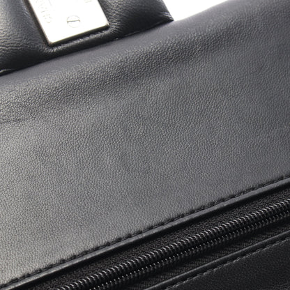 マトラッセ Wフラップ Wチェーンショルダーバッグ ラムスキン ブラック シルバー金具 シャネル バッグ CHANEL
