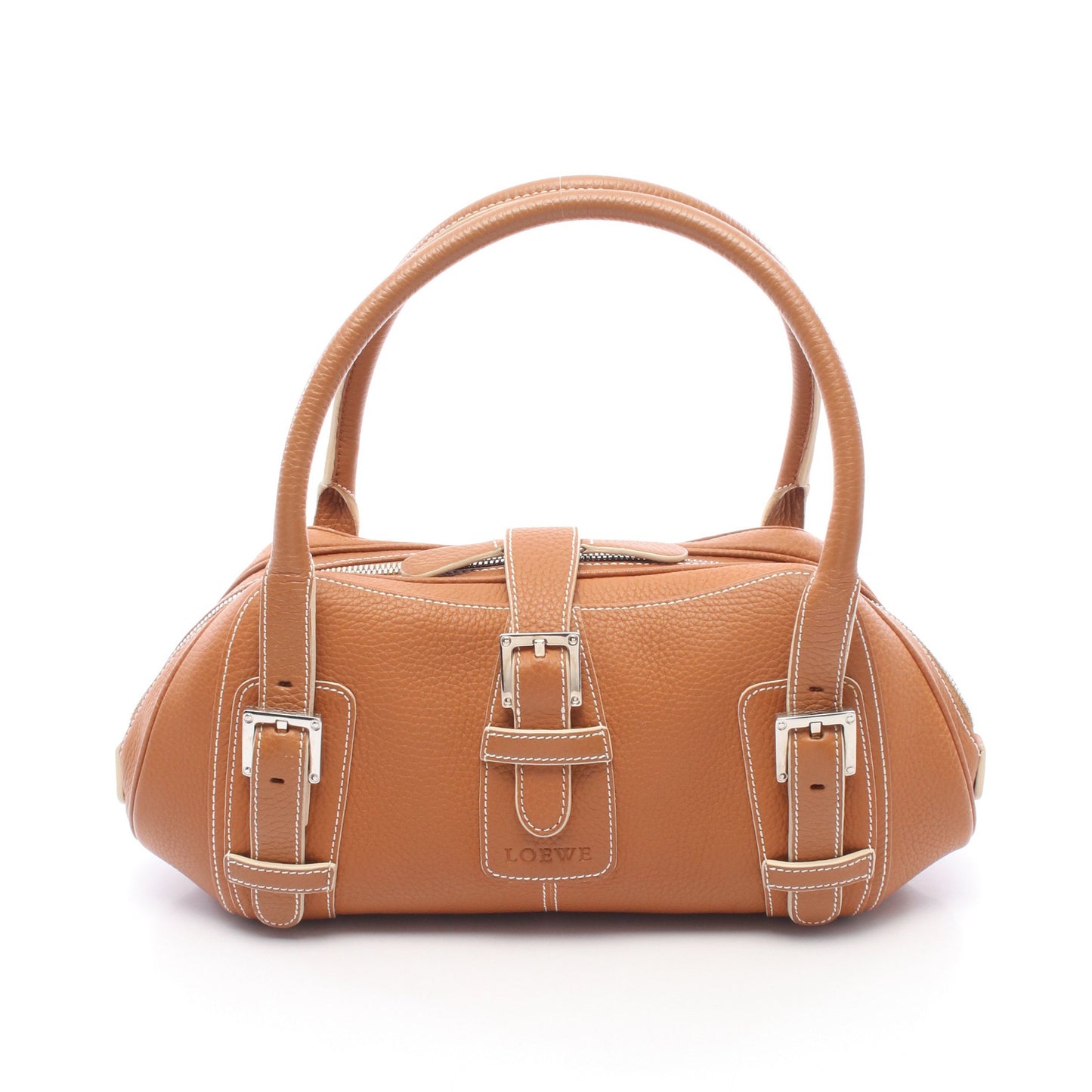 センダ ハンドバッグ レザー ブラウン ロエベ バッグ LOEWE