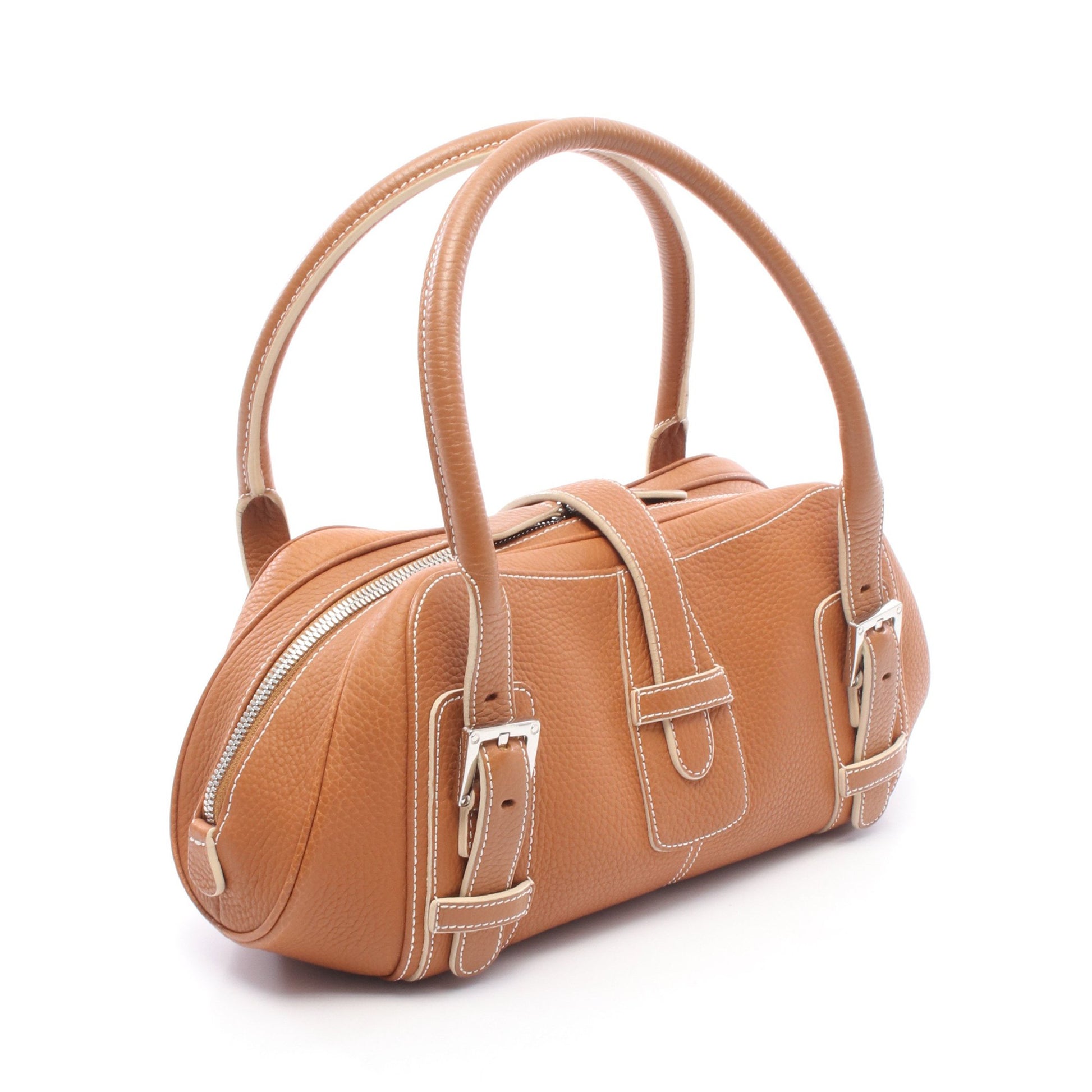 センダ ハンドバッグ レザー ブラウン ロエベ バッグ LOEWE