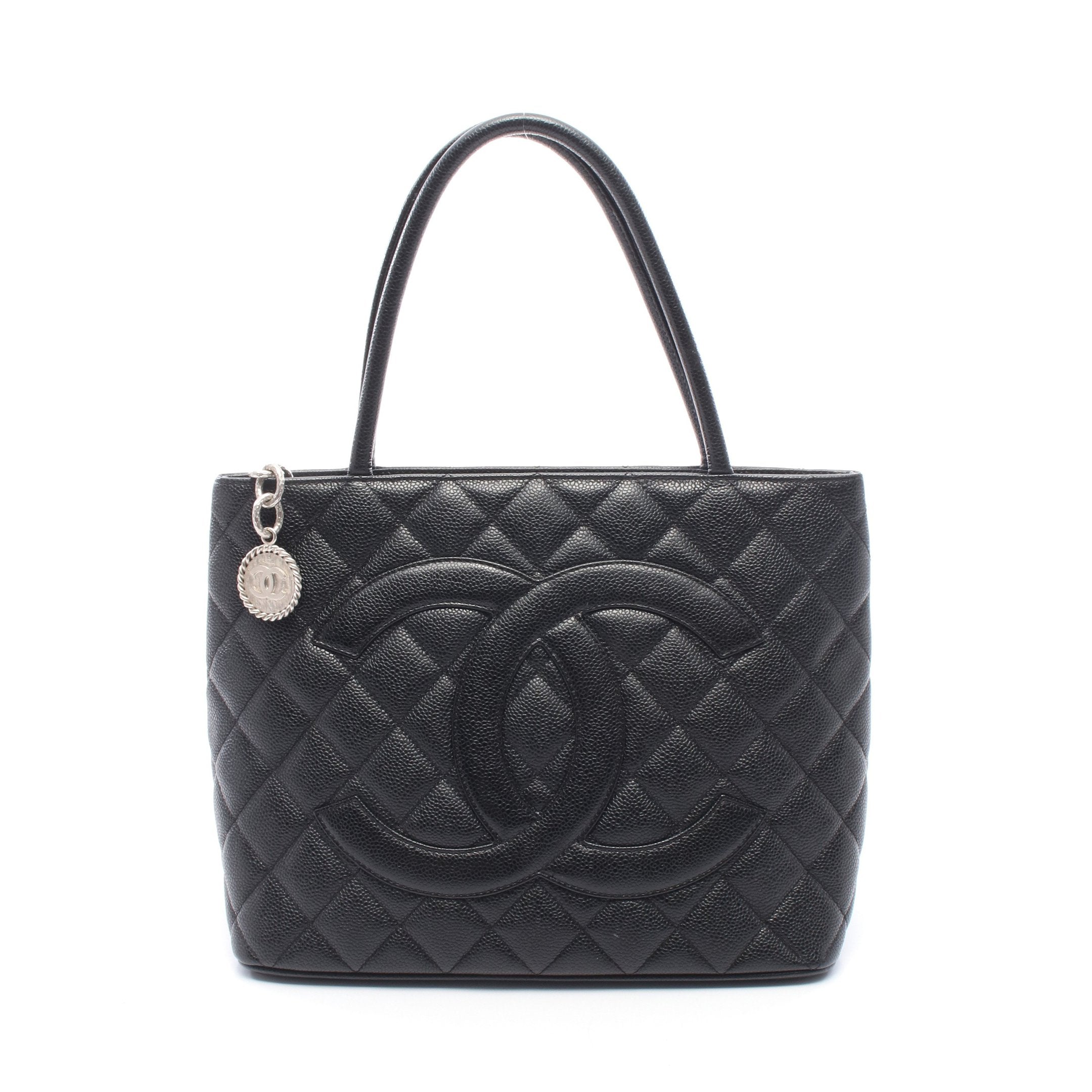 CHANEL 復刻 トートバッグ 　キャビアスキン　中古品B 復刻トート ハンドバッグ トートバッグ キャビアスキン ブラック