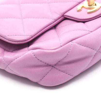 ミニマトラッセ チェーンショルダーバッグ ラムスキン パープル ゴールド金具 シャネル バッグ CHANEL