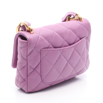 ミニマトラッセ チェーンショルダーバッグ ラムスキン パープル ゴールド金具 シャネル バッグ CHANEL