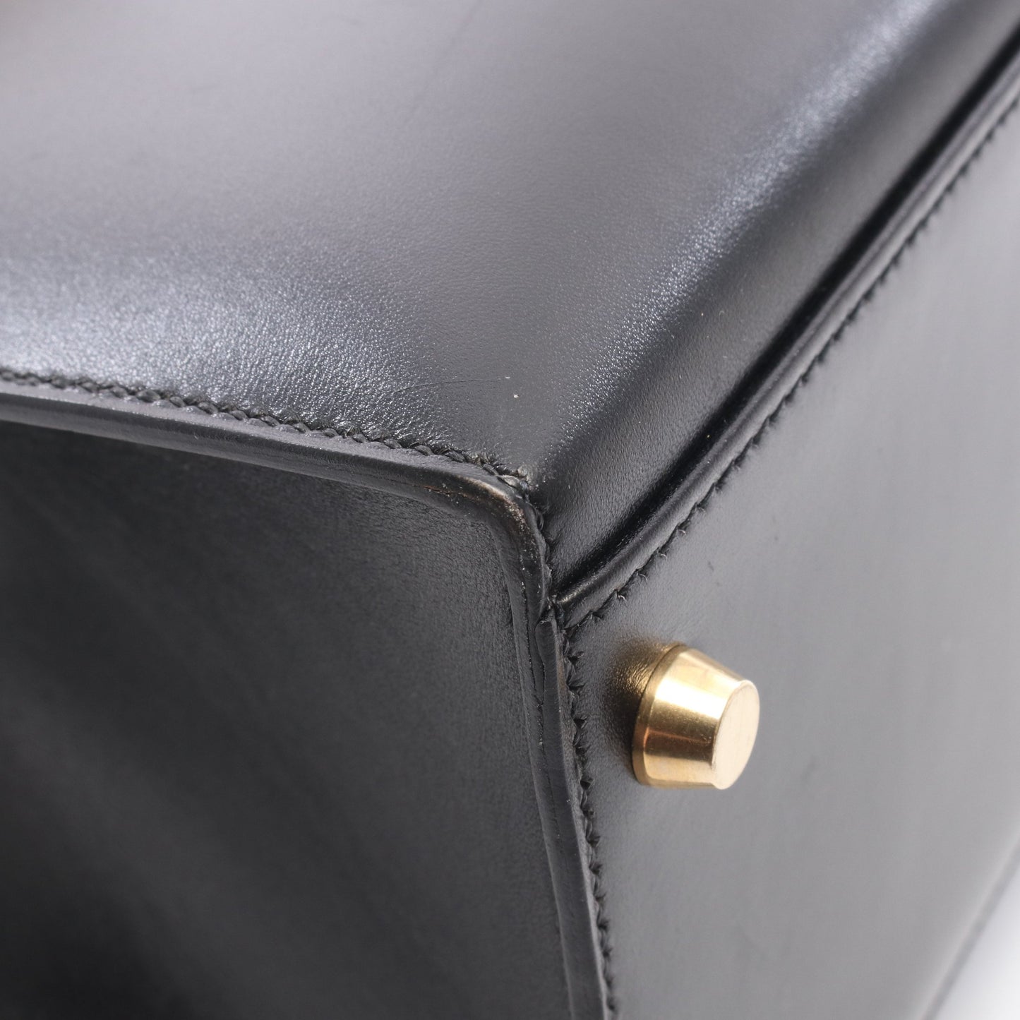 ケリー32 外縫い 2WAY ハンドバッグ ボックスカーフ ブラック ゴールド金具 □B刻印 エルメス バッグ HERMES