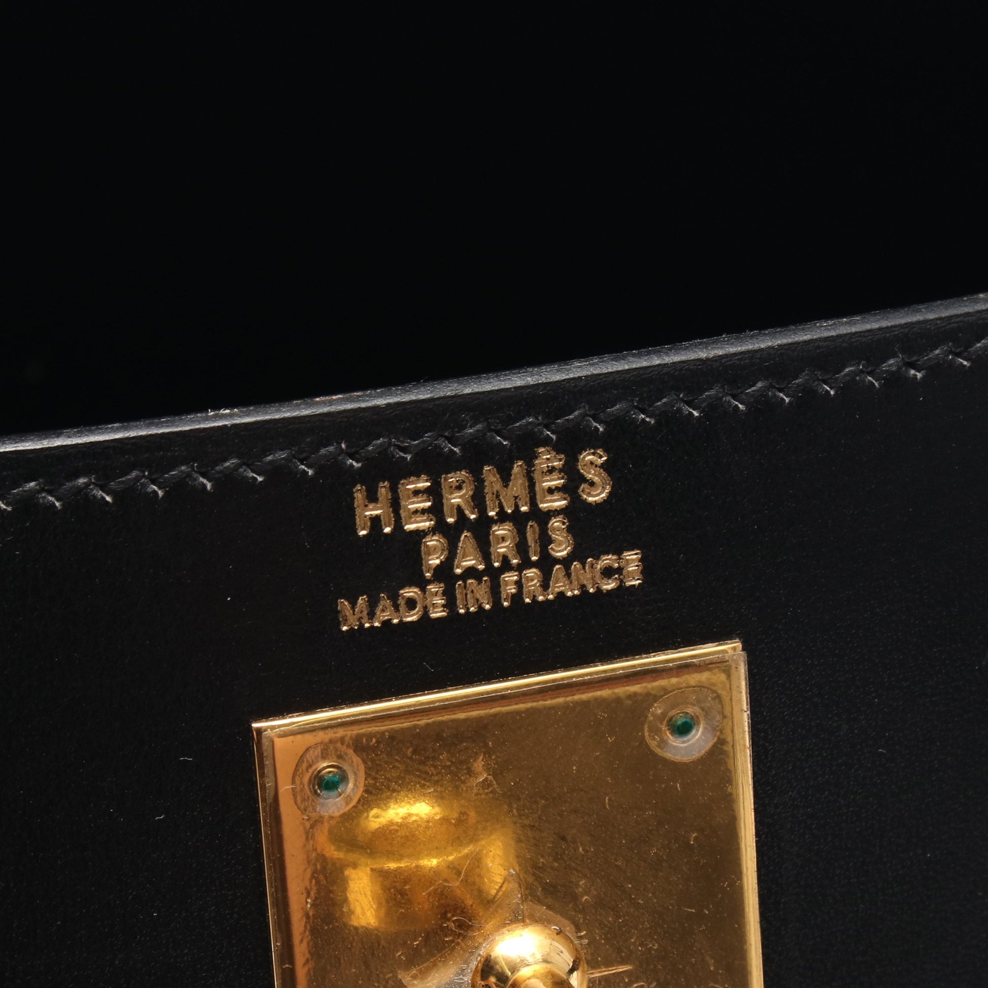 ケリー32 外縫い 2WAY ハンドバッグ ボックスカーフ ブラック ゴールド金具 □B刻印 エルメス バッグ HERMES