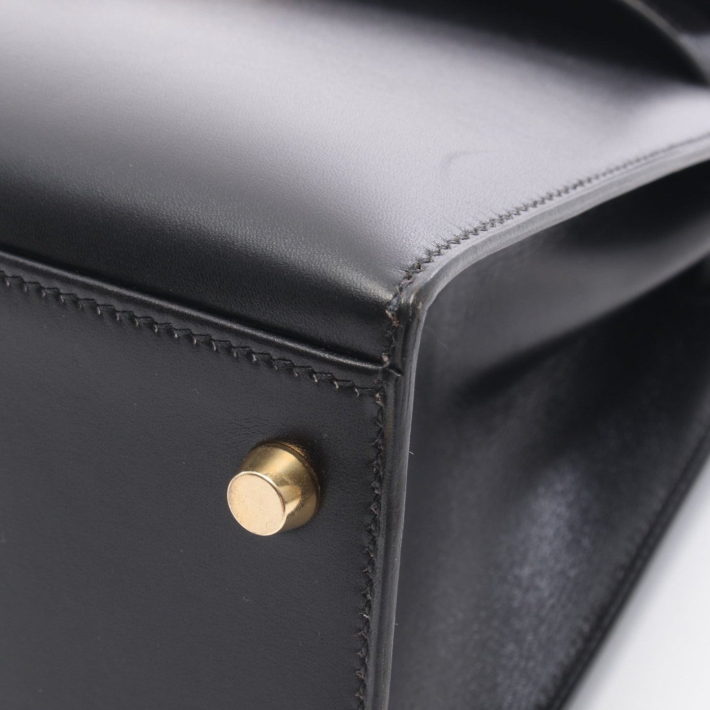 ケリー32 外縫い 2WAY ハンドバッグ ボックスカーフ ブラック ゴールド金具 □B刻印 エルメス バッグ HERMES