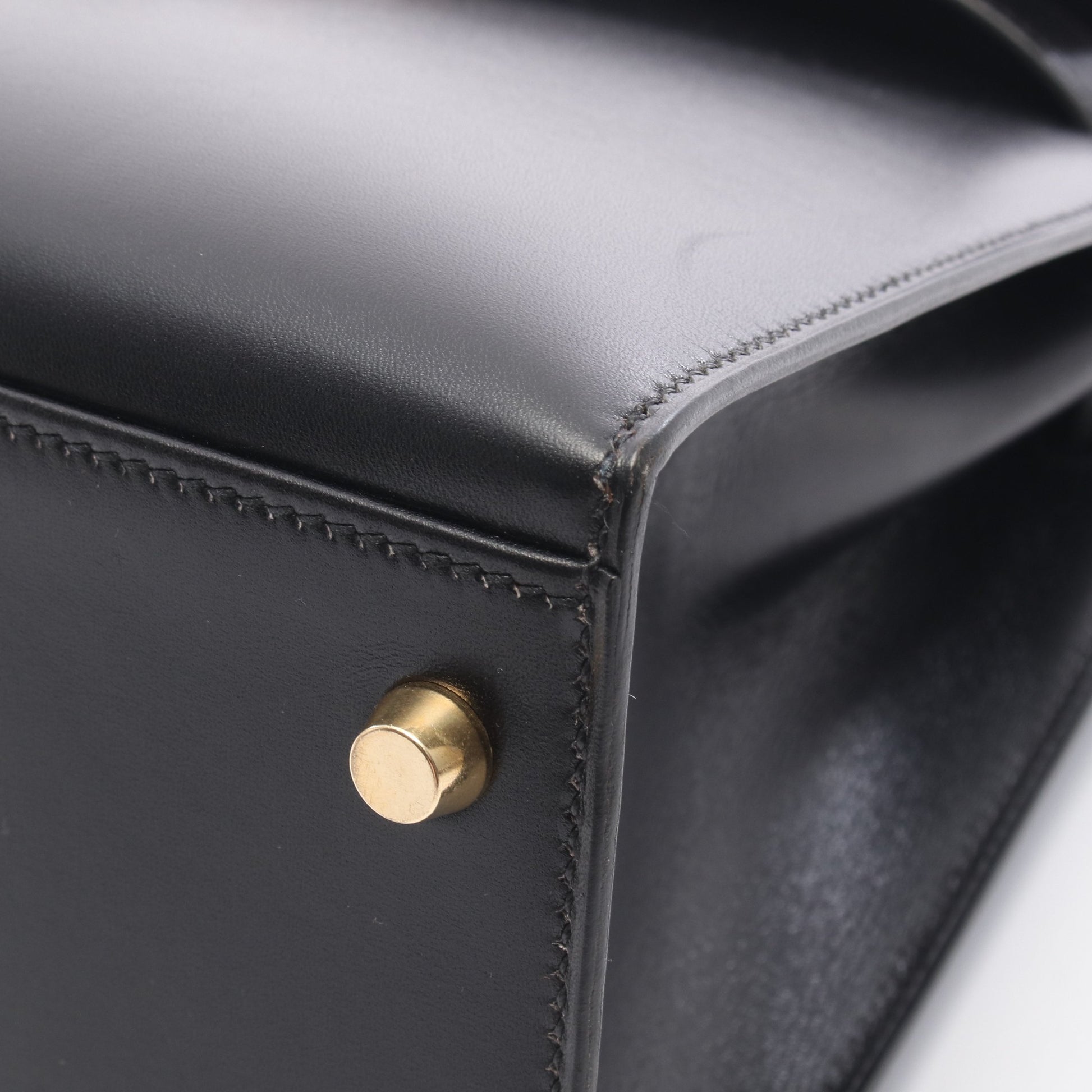 ケリー32 外縫い 2WAY ハンドバッグ ボックスカーフ ブラック ゴールド金具 □B刻印 エルメス バッグ HERMES