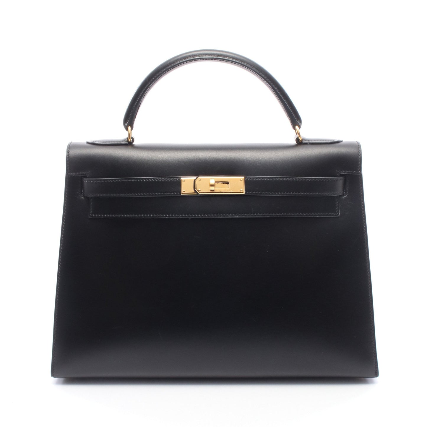 ケリー32 外縫い 2WAY ハンドバッグ ボックスカーフ ブラック ゴールド金具 □B刻印 エルメス バッグ HERMES