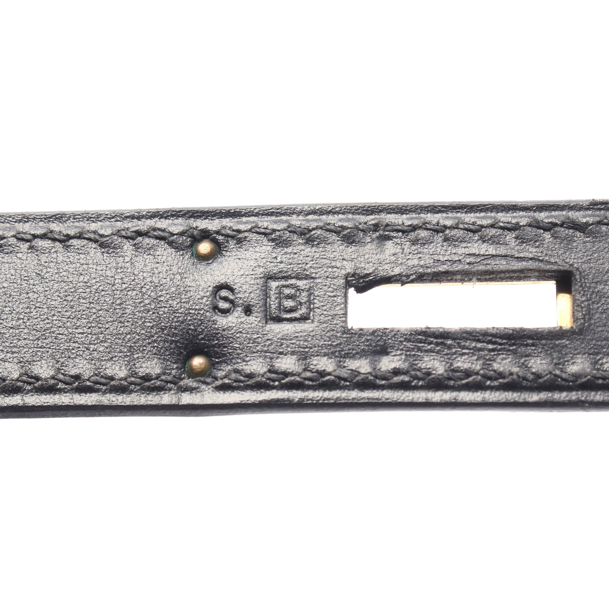 ケリー32 外縫い 2WAY ハンドバッグ ボックスカーフ ブラック ゴールド金具 □B刻印 エルメス バッグ HERMES