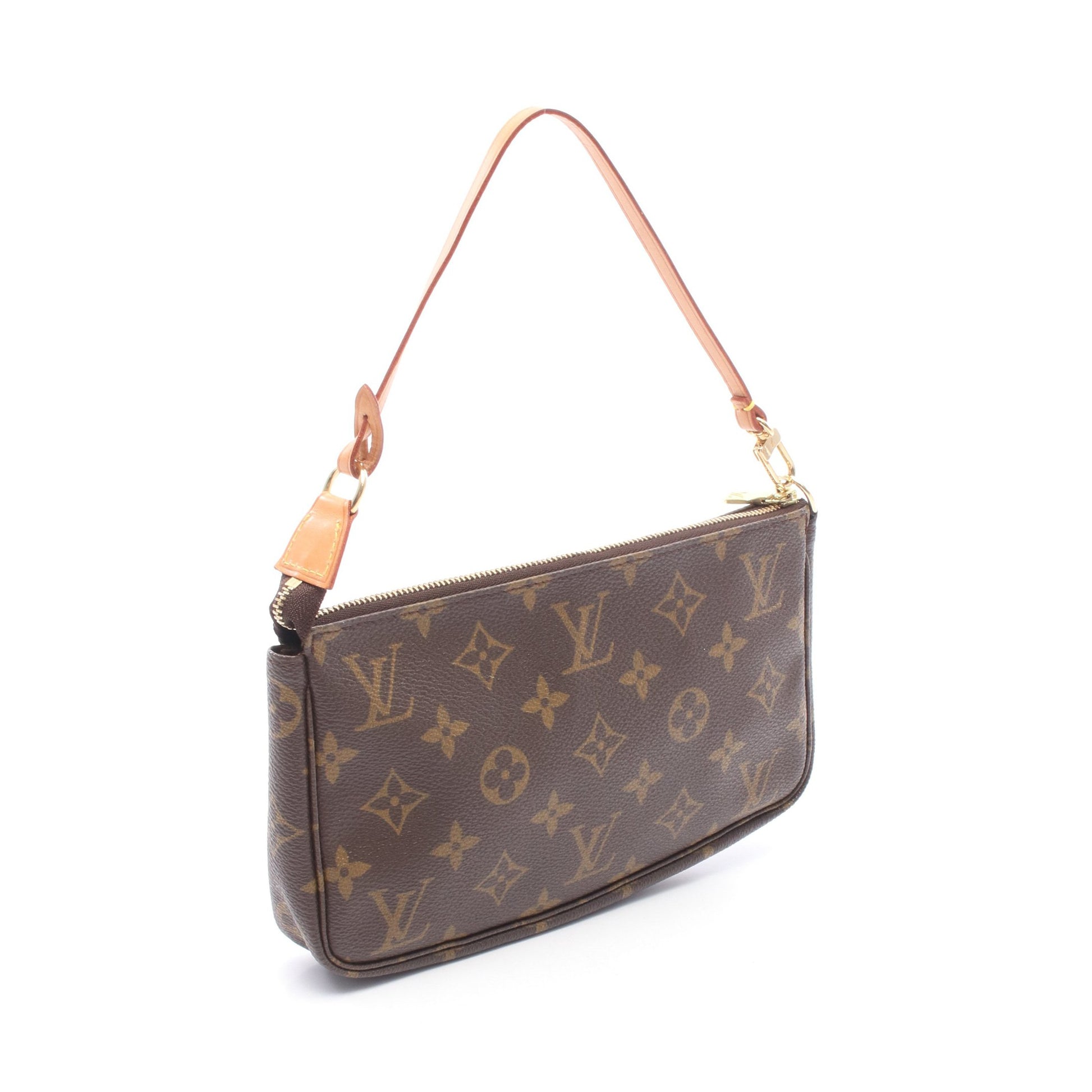 ポシェットアクセソワール モノグラム ハンドバッグ PVC レザー ブラウン ルイヴィトン バッグ LOUIS VUITTON