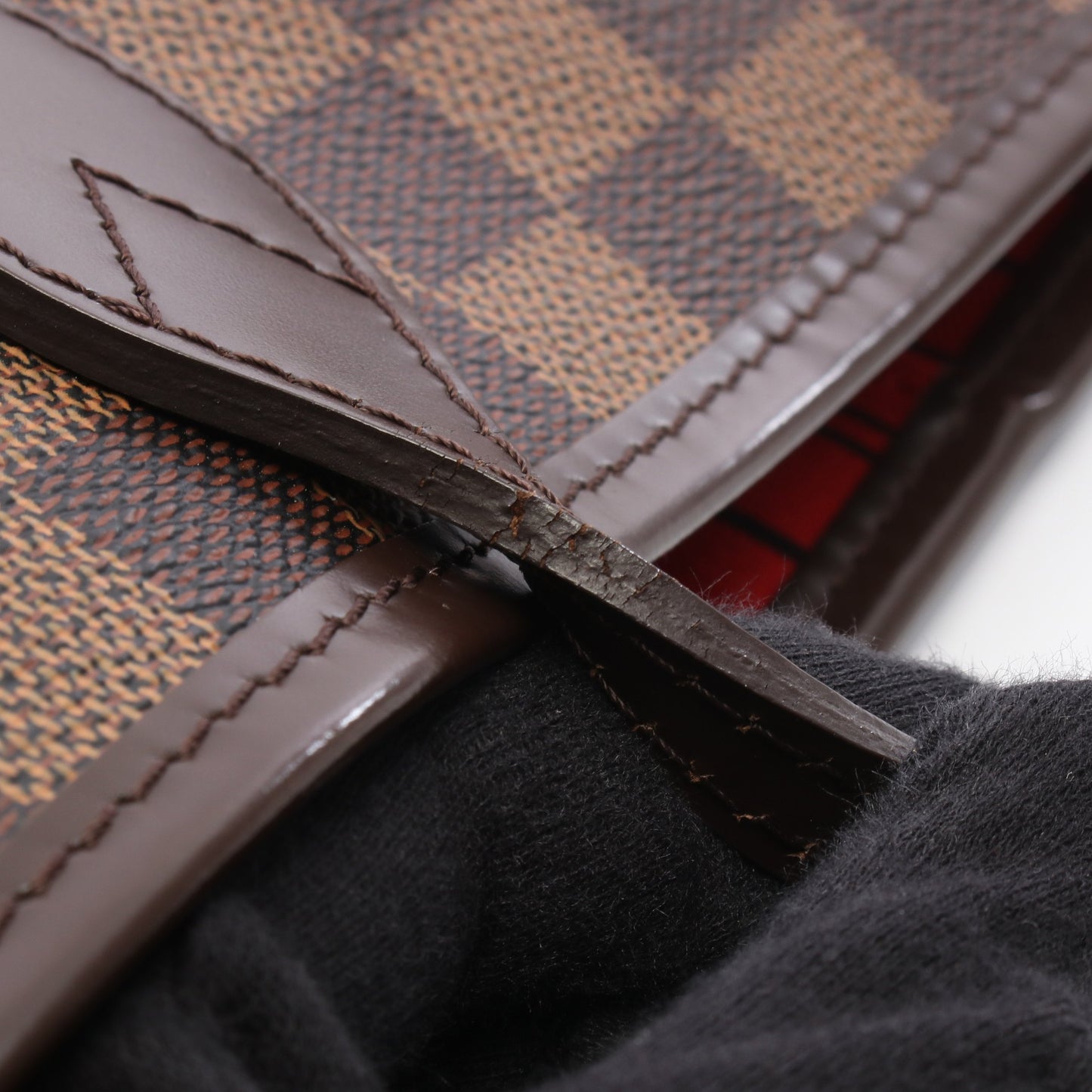 ネヴァーフルMM ダミエエベヌ ショルダーバッグ トートバッグ PVC レザー ブラウン ルイヴィトン バッグ LOUIS VUITTON