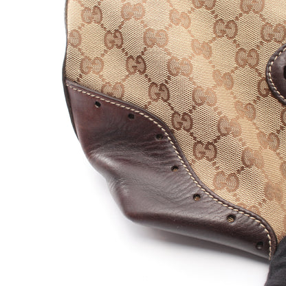 GGキャンバス ショルダーバッグ トートバッグ キャンバス レザー ベージュ ブラウン グッチ