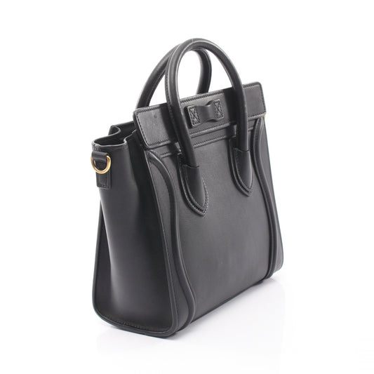 ラゲージ ナノショッパー 2WAY ハンドバッグ レザー ブラック セリーヌ バッグ CELINE
