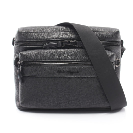 ガンチーニ ショルダーバッグ レザー ブラック サルヴァトーレフェラガモ バッグ Salvatore Ferragamo