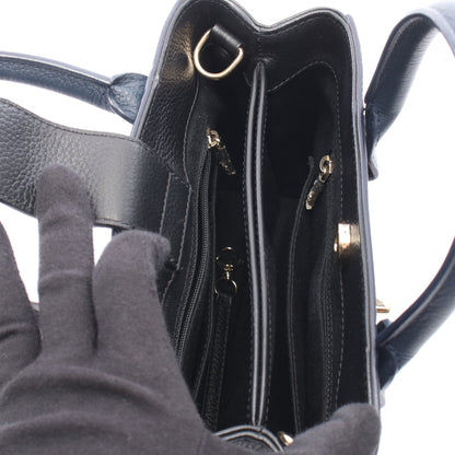 ネオ エグゼクティブトート スモール 2WAY ハンドバッグ トートバッグ レザー ネイビー ブラック ゴールド金具 シャネル