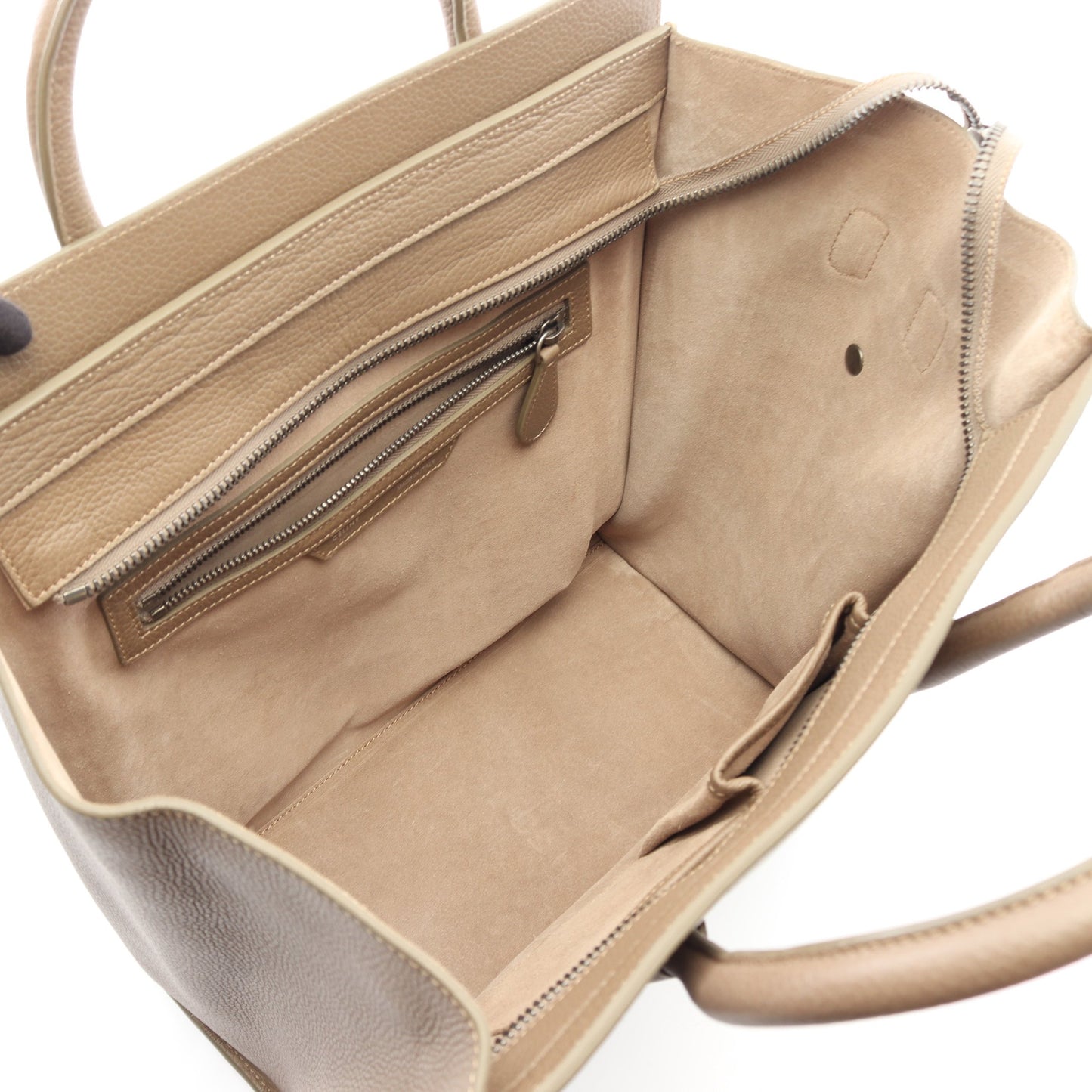 ラゲージ ミニショッパー ハンドバッグ レザー グレーベージュ セリーヌ バッグ CELINE