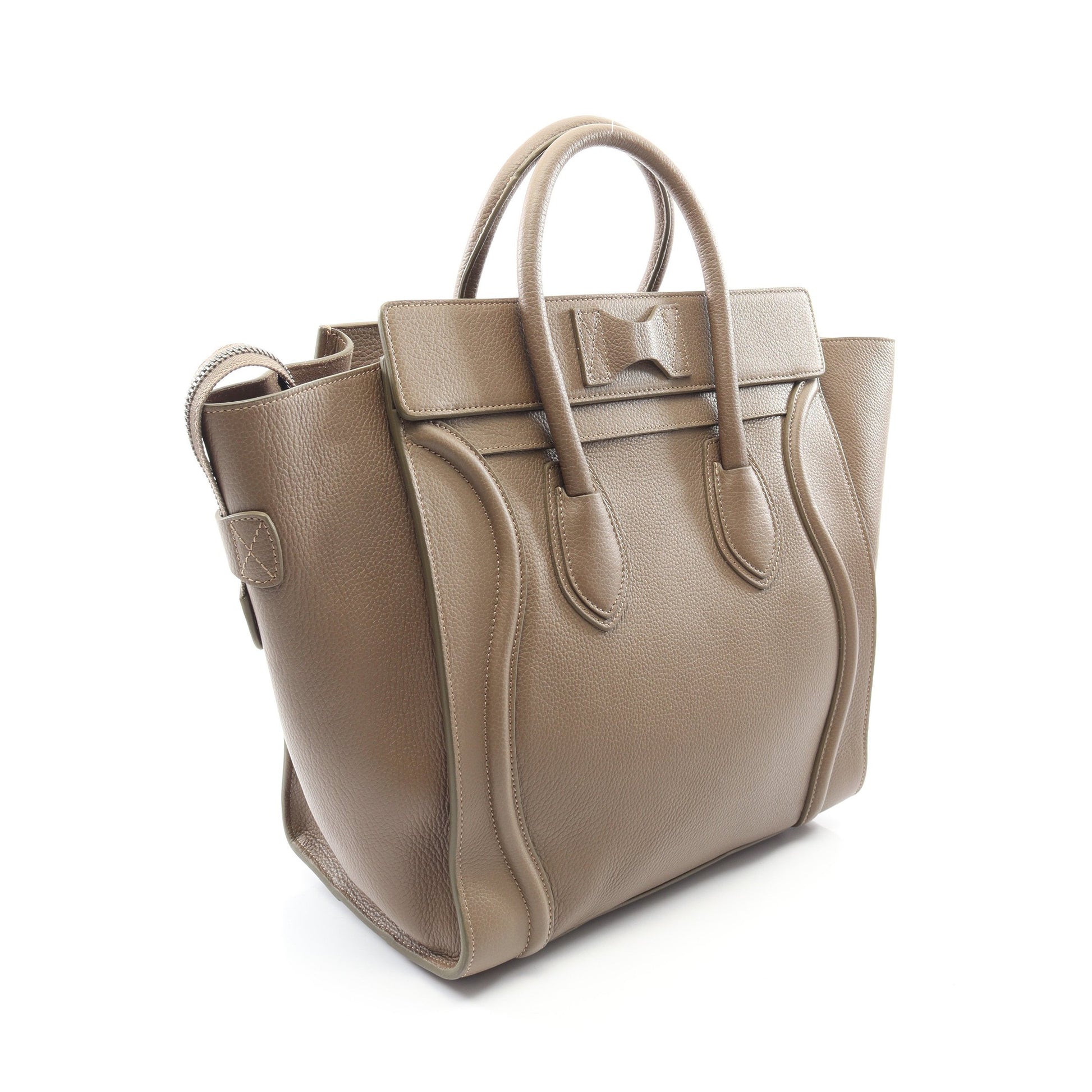 ラゲージ ミニショッパー ハンドバッグ レザー グレーベージュ セリーヌ バッグ CELINE