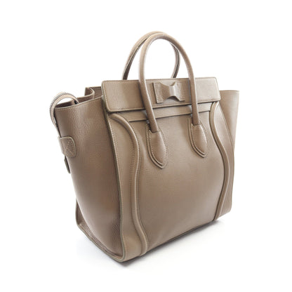 ラゲージ ミニショッパー ハンドバッグ レザー グレーベージュ セリーヌ バッグ CELINE