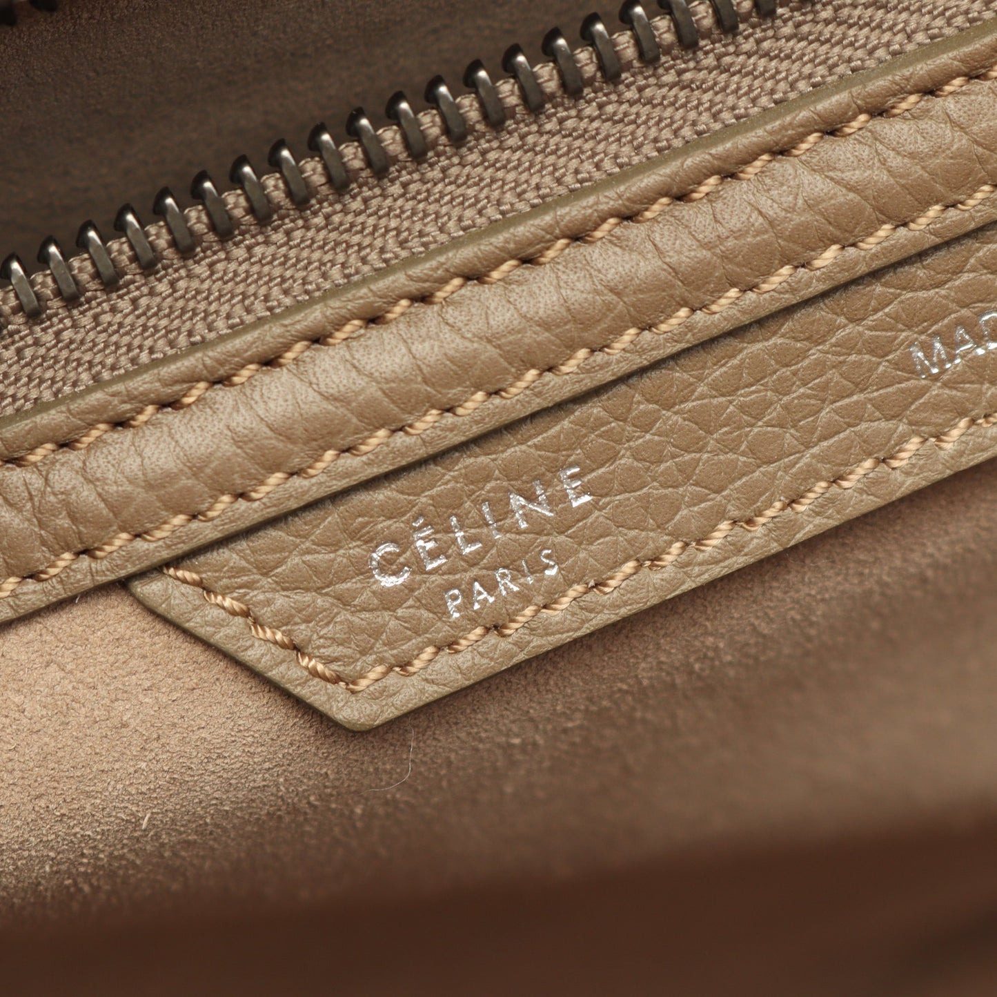 ラゲージ ミニショッパー ハンドバッグ レザー グレーベージュ セリーヌ バッグ CELINE