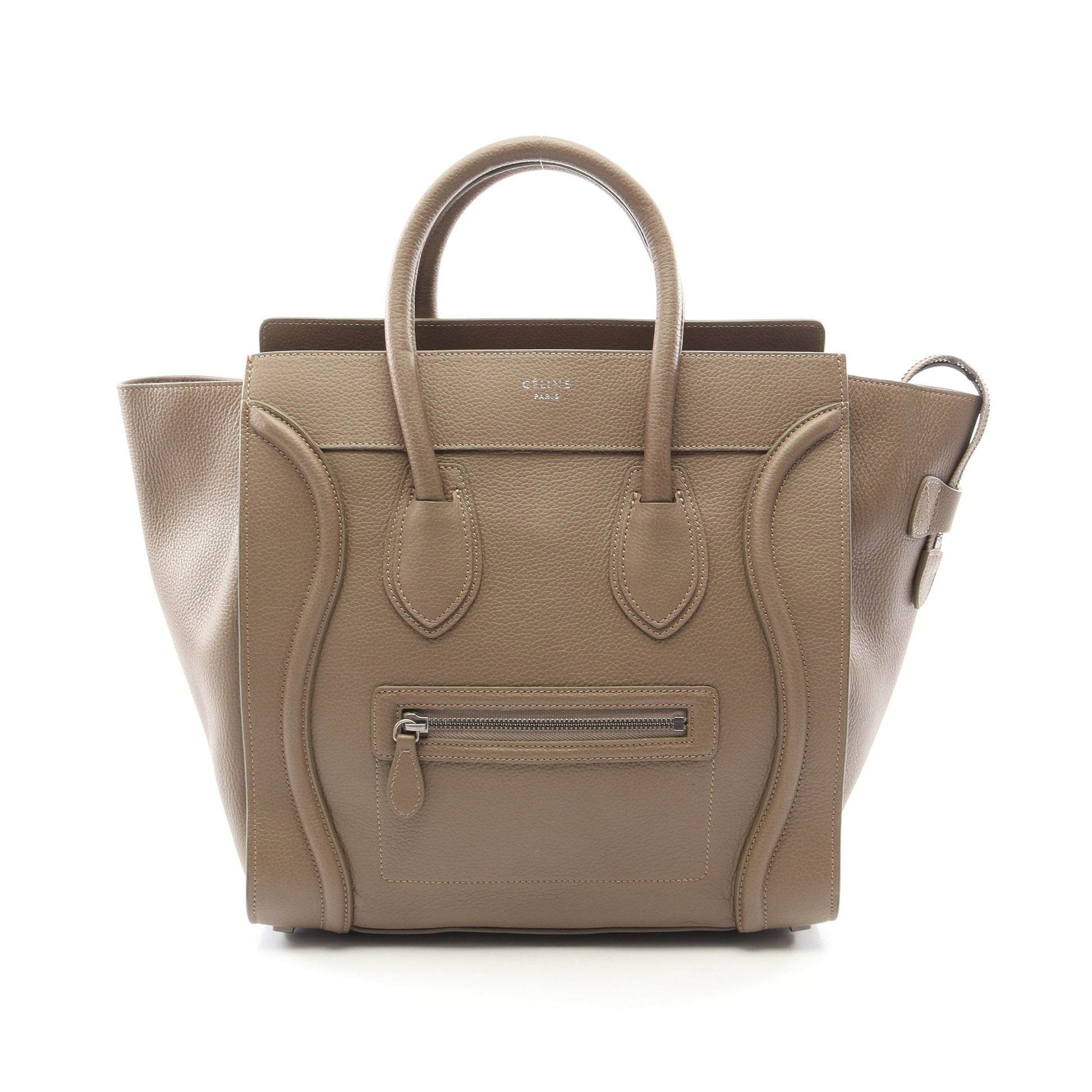 ラゲージ ミニショッパー ハンドバッグ レザー グレーベージュ セリーヌ バッグ CELINE