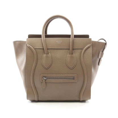 ラゲージ ミニショッパー ハンドバッグ レザー グレーベージュ セリーヌ バッグ CELINE