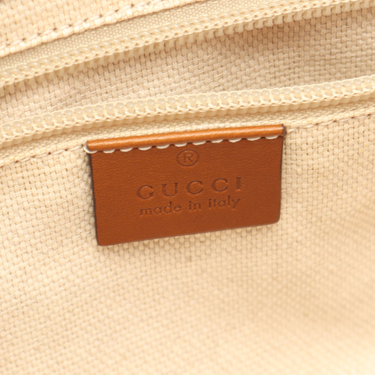 Gキャンバス シェリーライン ショルダーバッグ キャンバス レザー ベージュ ライトブラウン グッチ バッグ GUCCI