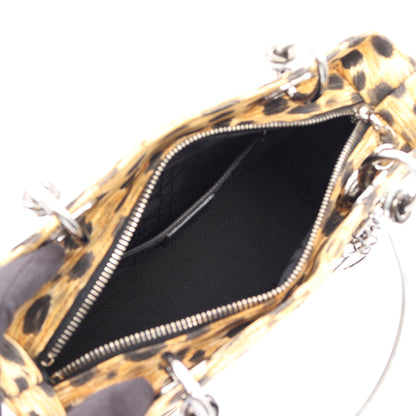 LADY DIOR レディディオール レオパード 2WAY ハンドバッグ キャンバス ベージュ ブラック クリスチャンディオール バッグ Christian Dior
