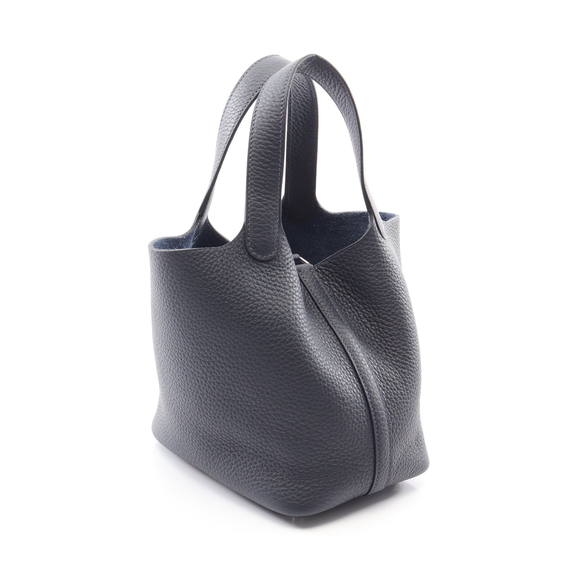 ピコタンロックPM ブルーニュイ ハンドバッグ トリヨンクレマンス ネイビー シルバー金具 K刻印 エルメス バッグ HERMES