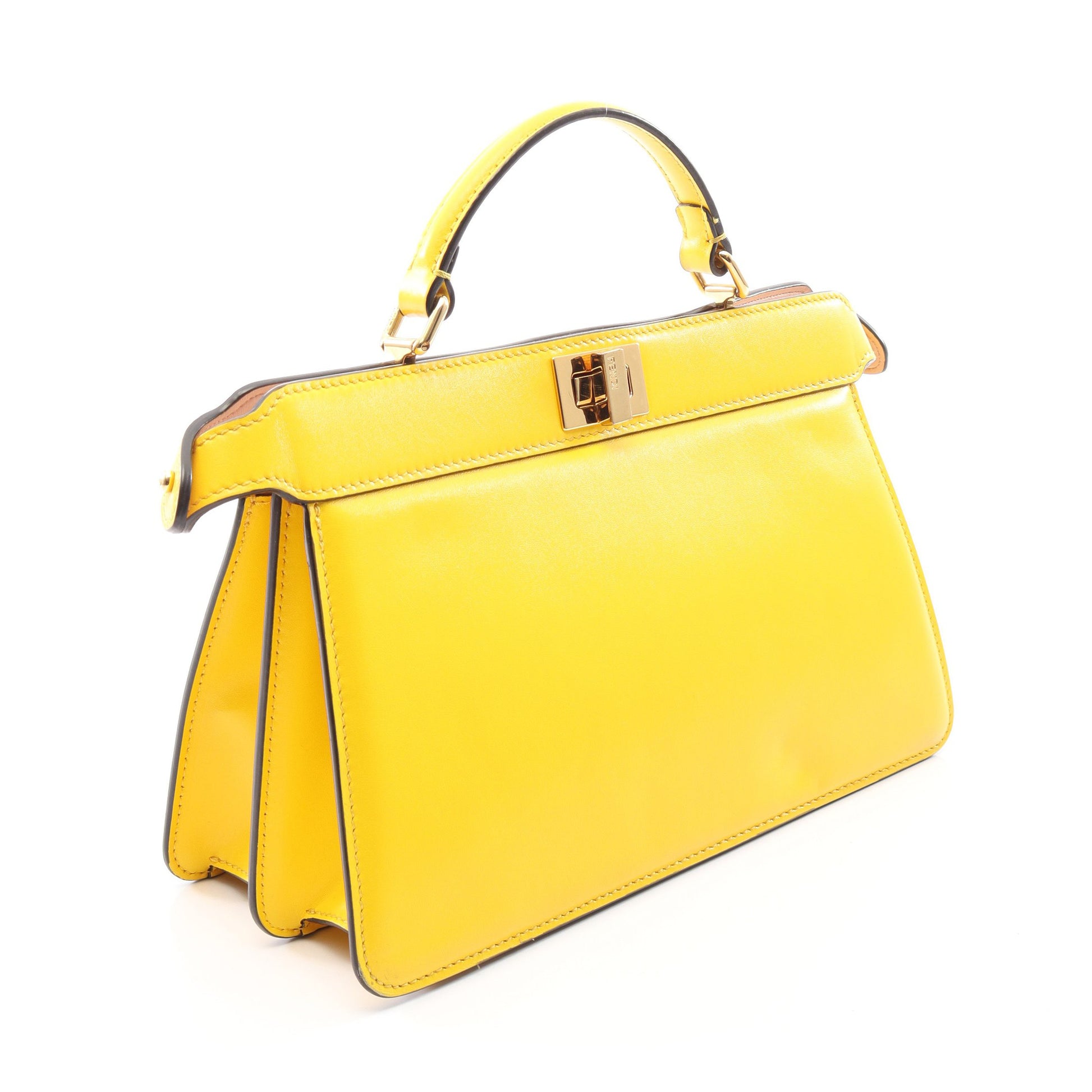 ピーカブー アイシーユー イーストウエスト 2WAY ハンドバッグ レザー イエロー フェンディ バッグ FENDI