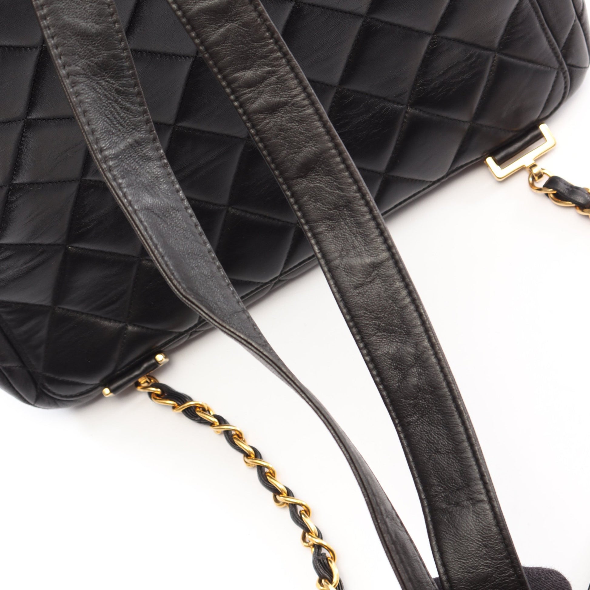 マトラッセ バックパック リュックサック ラムスキン ブラック ゴールド金具 シャネル バッグ CHANEL