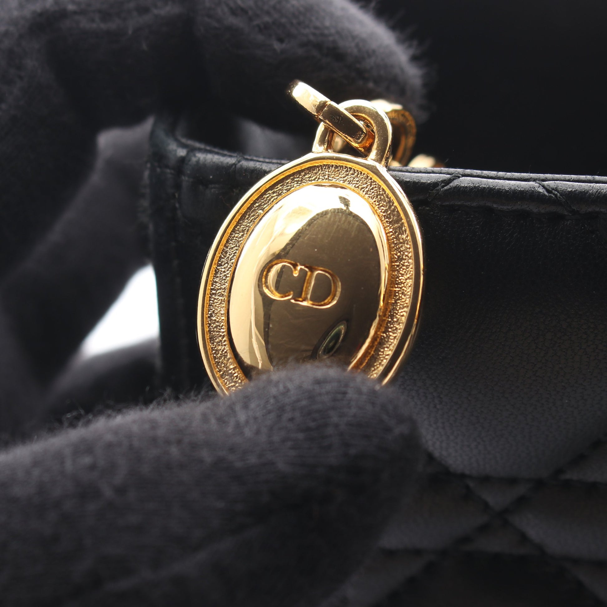 レディディオール ラージ カナージュ ラージ 2WAY ハンドバッグ レザー ブラック クリスチャンディオール バッグ Christian Dior
