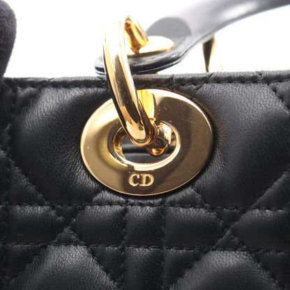 レディディオール ラージ カナージュ ラージ 2WAY ハンドバッグ レザー ブラック クリスチャンディオール バッグ Christian Dior