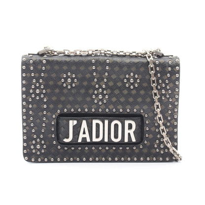 J'ADIOR 2WAY スタッズ チェーンショルダーバッグ レザー ブラック カーキグリーン クリスチャンディオール バッグ Christian Dior