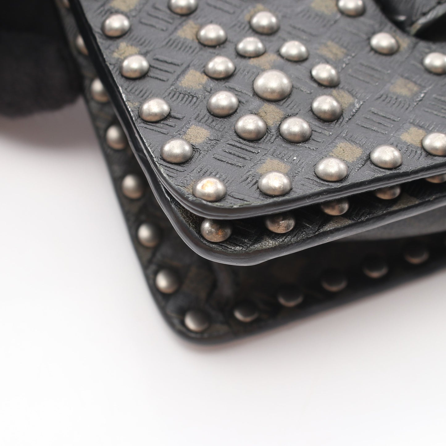 J'ADIOR 2WAY スタッズ チェーンショルダーバッグ レザー ブラック カーキグリーン クリスチャンディオール バッグ Christian Dior