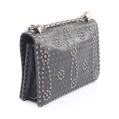 J'ADIOR 2WAY スタッズ チェーンショルダーバッグ レザー ブラック カーキグリーン クリスチャンディオール バッグ Christian Dior
