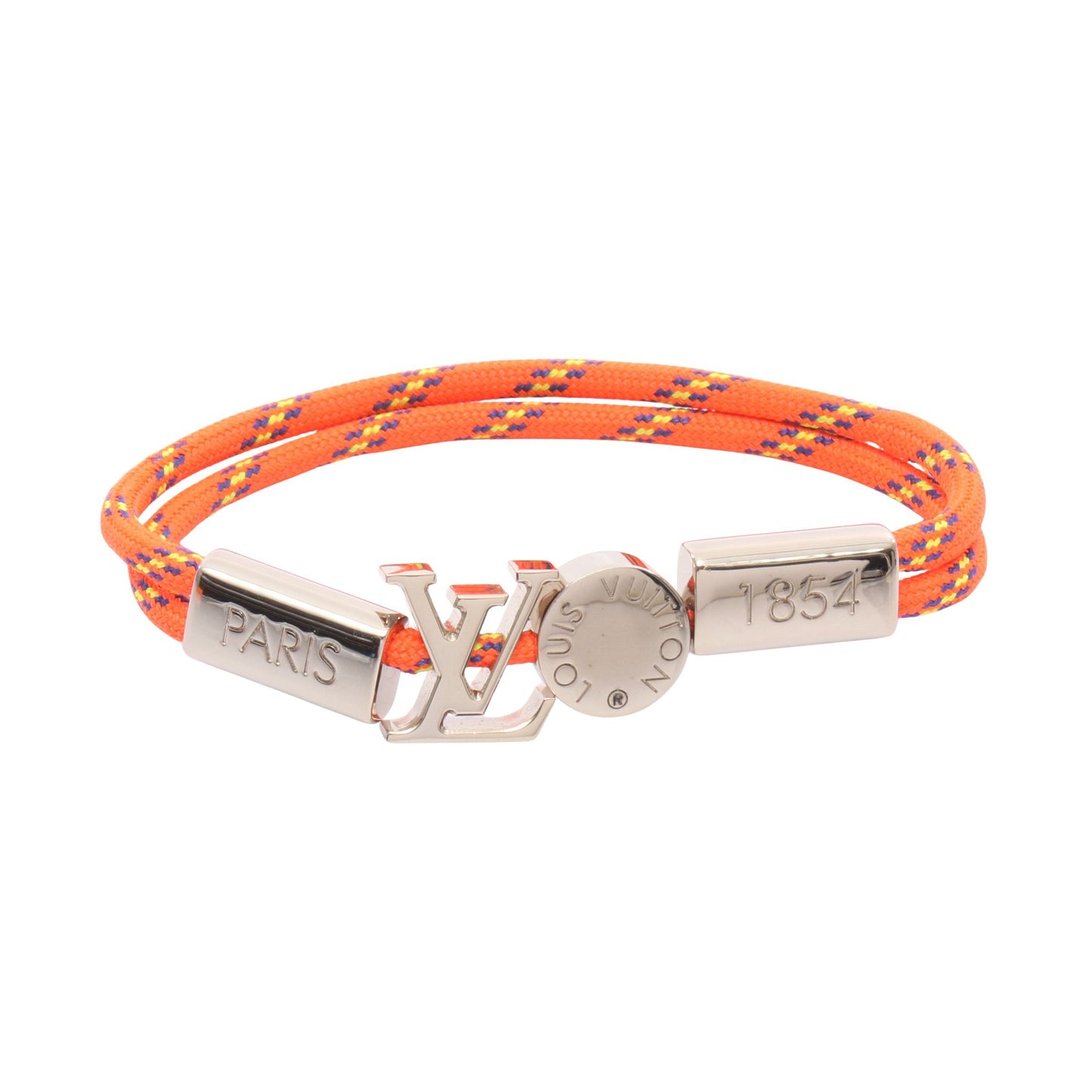 LVフルオ ブレスレット ファブリック オレンジ シルバー ルイヴィトン アクセサリー LOUIS VUITTON