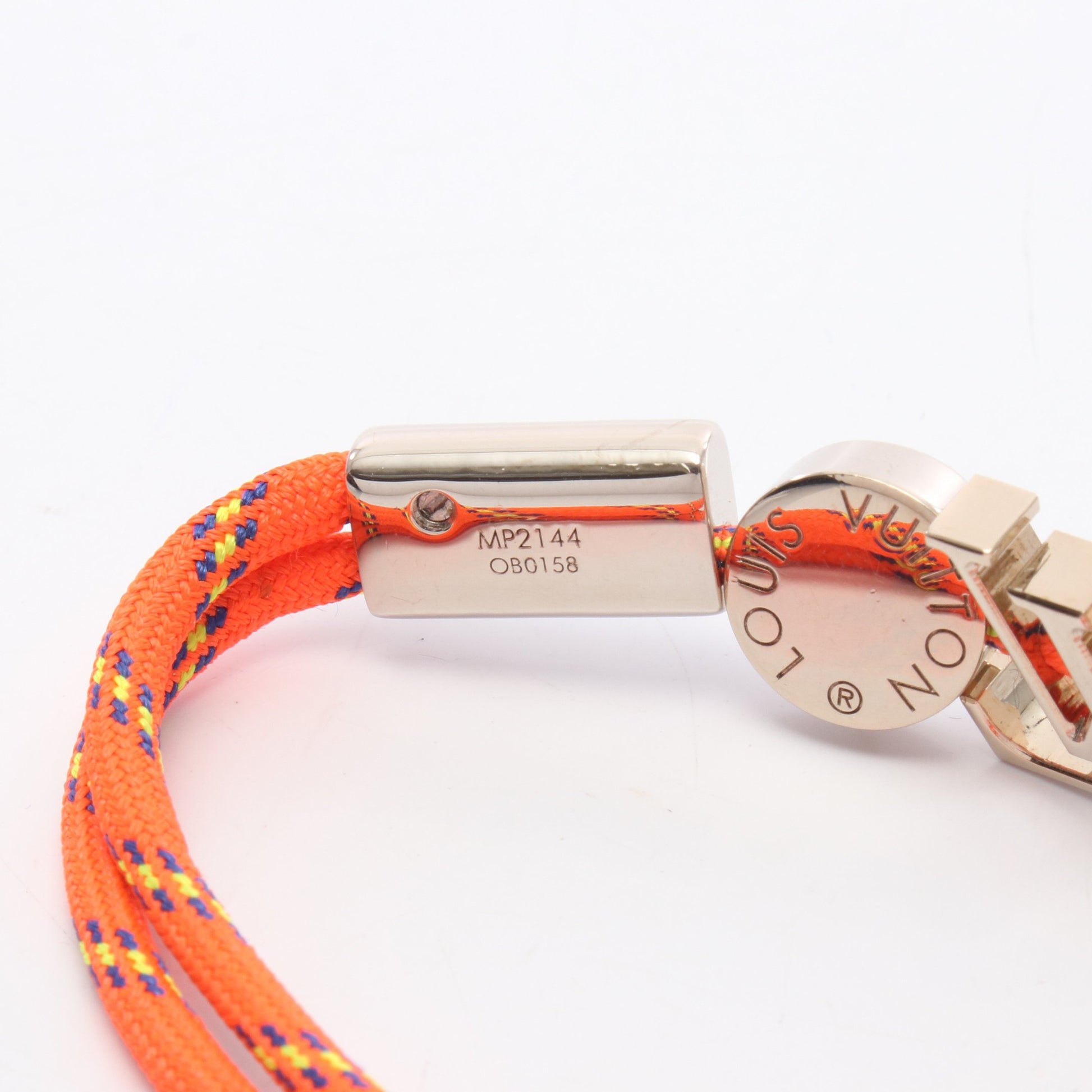 LVフルオ ブレスレット ファブリック オレンジ シルバー ルイヴィトン アクセサリー LOUIS VUITTON