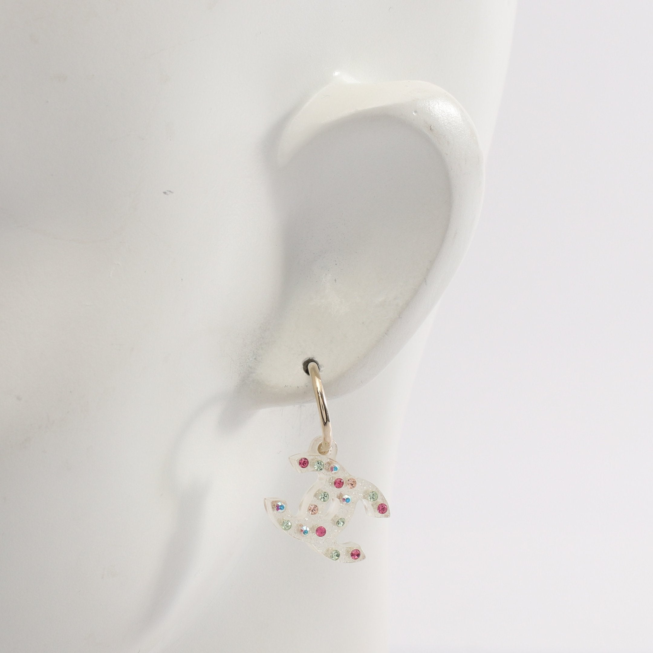 04A ココマーク ピアス GP クリア マルチカラー シャネル – RECLO