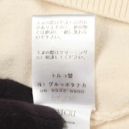 ロゴ クルーネック ニット ウール オフホワイト パトゥ