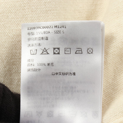 ロゴ スタッズ ニット ウール オフホワイト モンクレール
