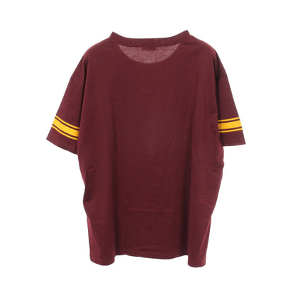 トリオンフ ロゴプリント クルーネック 半袖Tシャツ コットン ボルドー イエロー セリーヌ