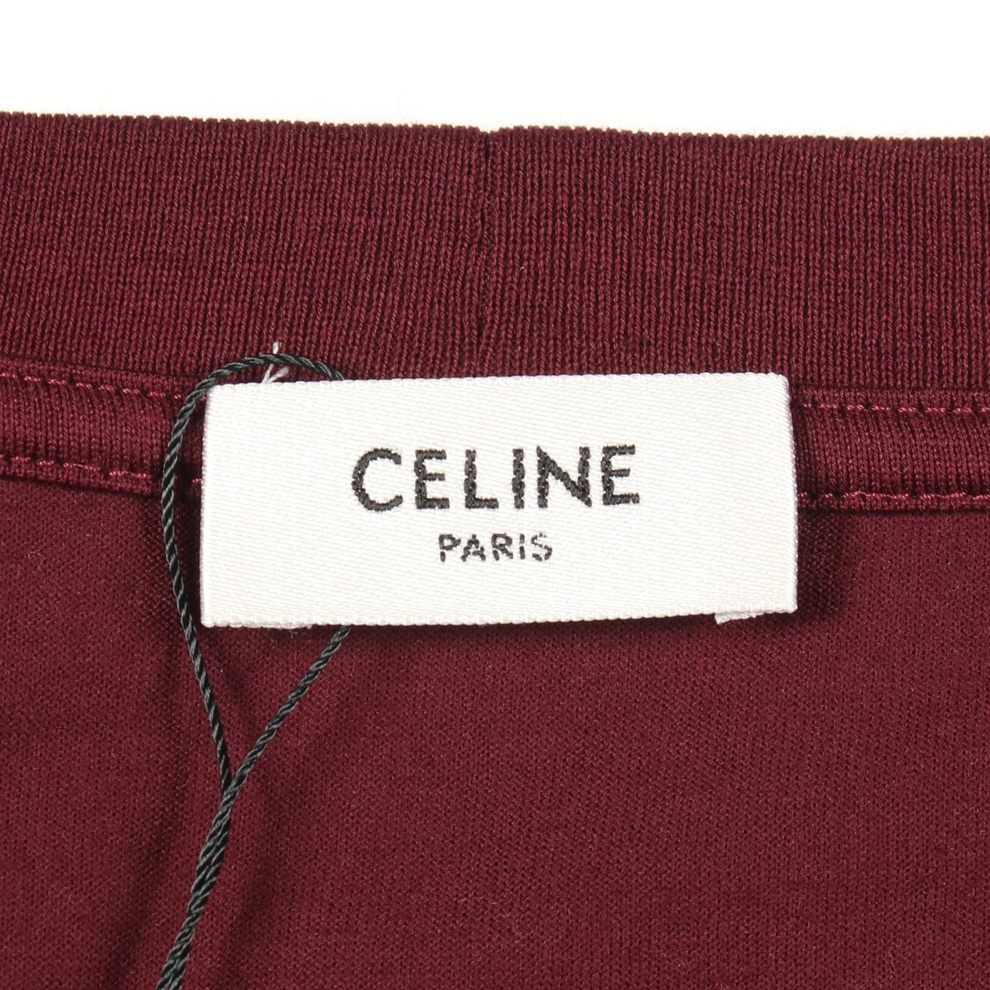 トリオンフ ロゴプリント クルーネック 半袖Tシャツ コットン ボルドー イエロー セリーヌ