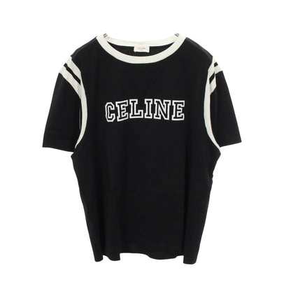 ルーズ ロゴプリント 半袖Tシャツ コットン ブラック ホワイト セリーヌ