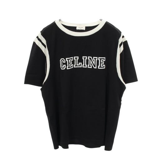 ルーズ ロゴプリント 半袖Tシャツ コットン ブラック ホワイト セリーヌ トップス CELINE