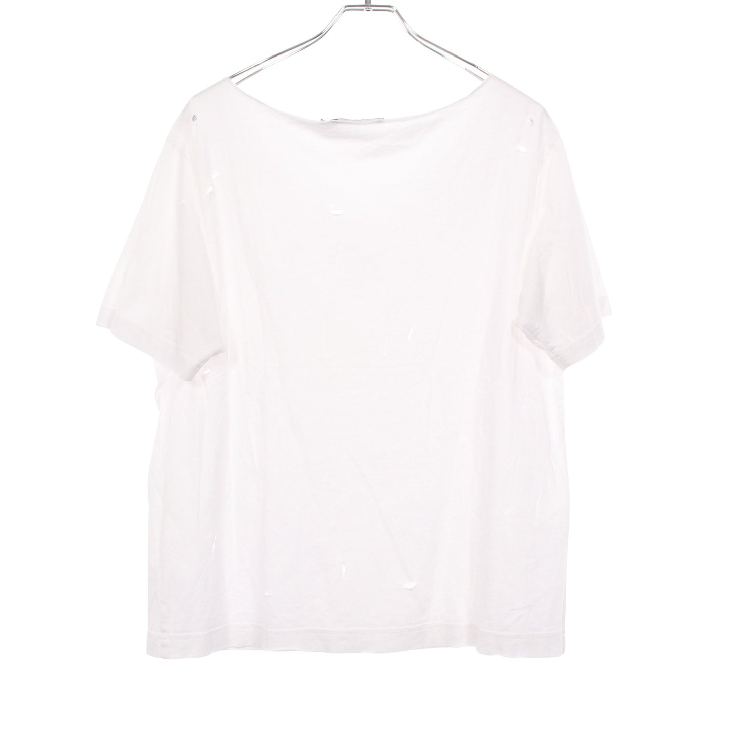 DGロゴ ダメージ加工 半袖Tシャツ コットン ホワイト ドルチェアンドガッバーナ