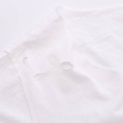 DGロゴ ダメージ加工 半袖Tシャツ コットン ホワイト ドルチェアンドガッバーナ