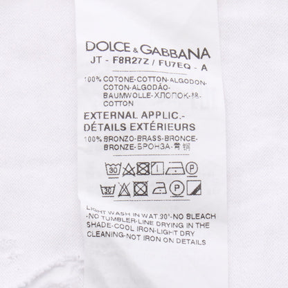 DGロゴ ダメージ加工 半袖Tシャツ コットン ホワイト ドルチェアンドガッバーナ