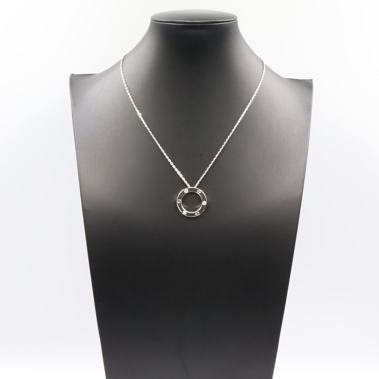 ラブ サークル 3Pダイヤ ネックレス ネックレス K18WG ダイヤモンド ホワイトゴールド クリア カルティエ アクセサリー Cartier