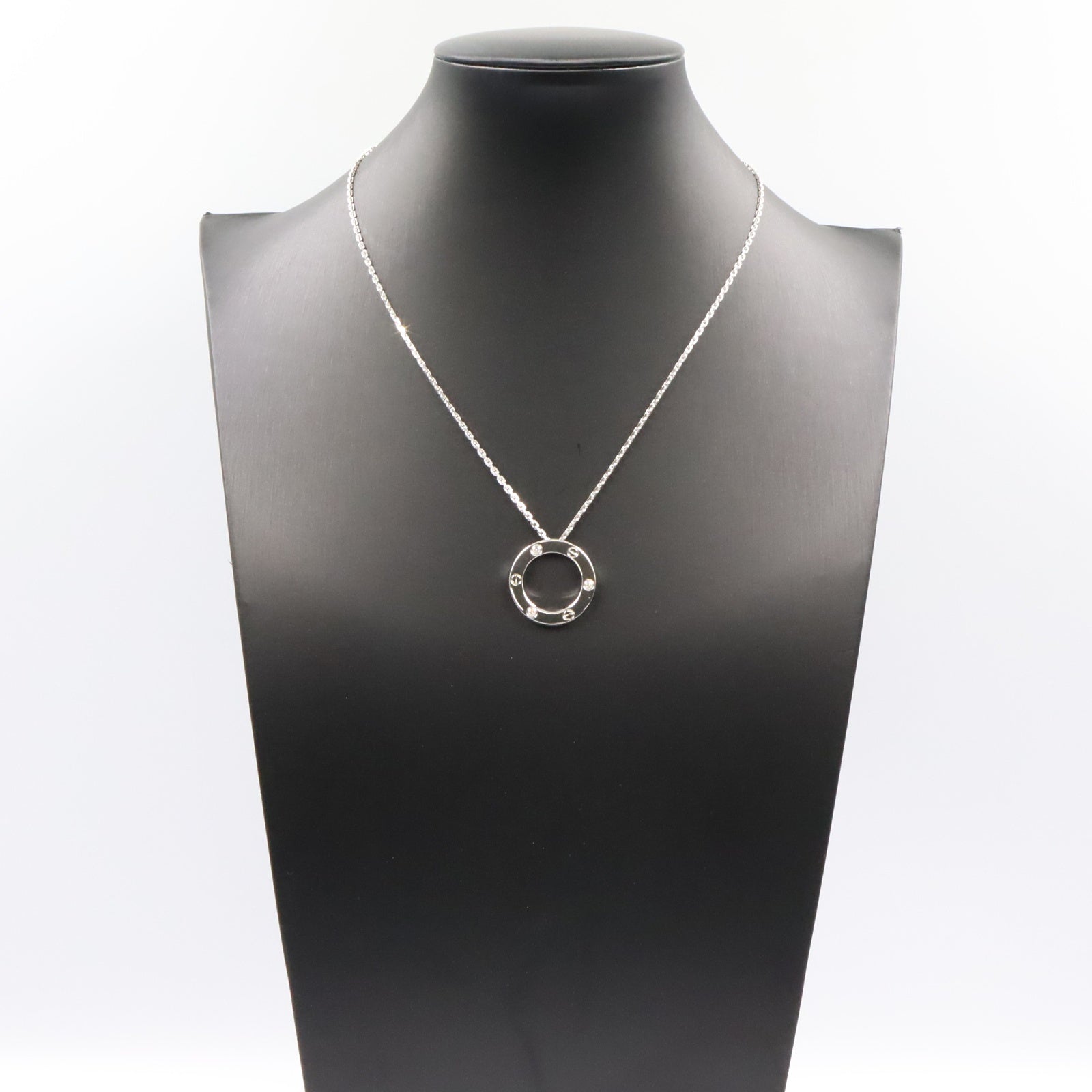 ラブ サークル 3Pダイヤ ネックレス ネックレス K18WG ダイヤモンド ホワイトゴールド クリア カルティエ アクセサリー Cartier