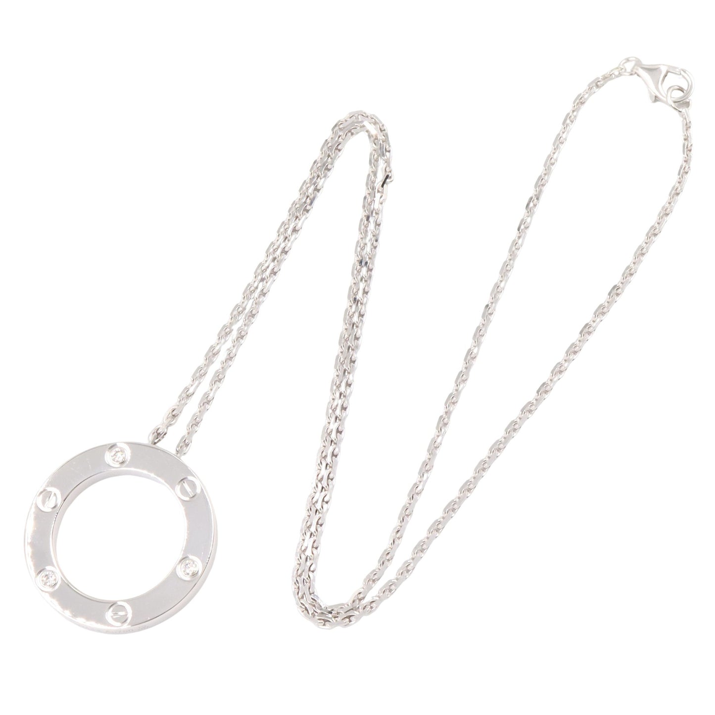 ラブ サークル 3Pダイヤ ネックレス ネックレス K18WG ダイヤモンド ホワイトゴールド クリア カルティエ アクセサリー Cartier